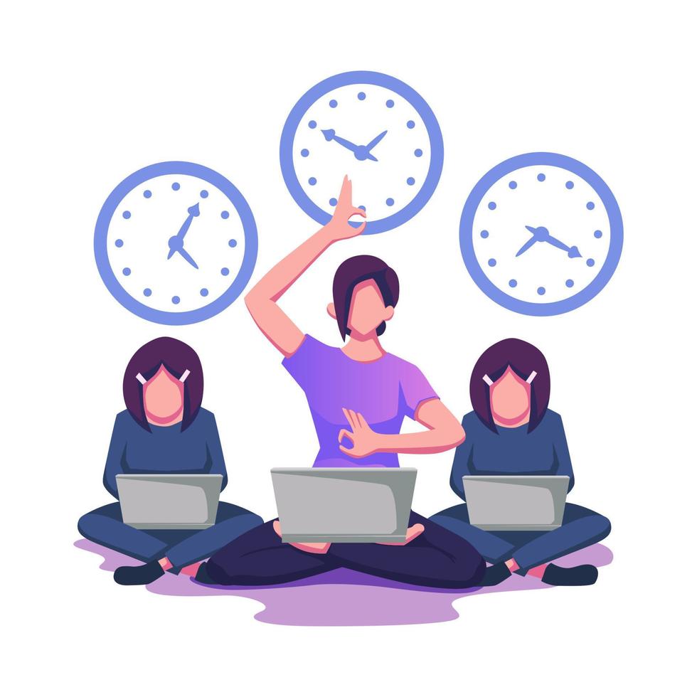 Meditation during working hours health benefits of the body vector