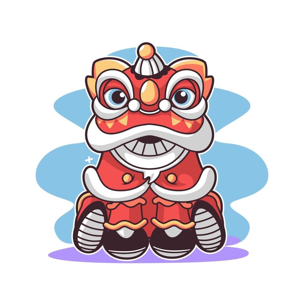 lion dance cute vector illustration design