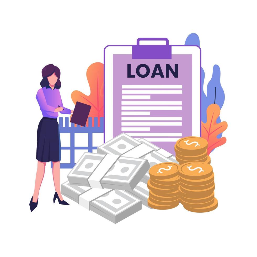 Loan disbursement flat style illustration design 13441496 Vector Art at