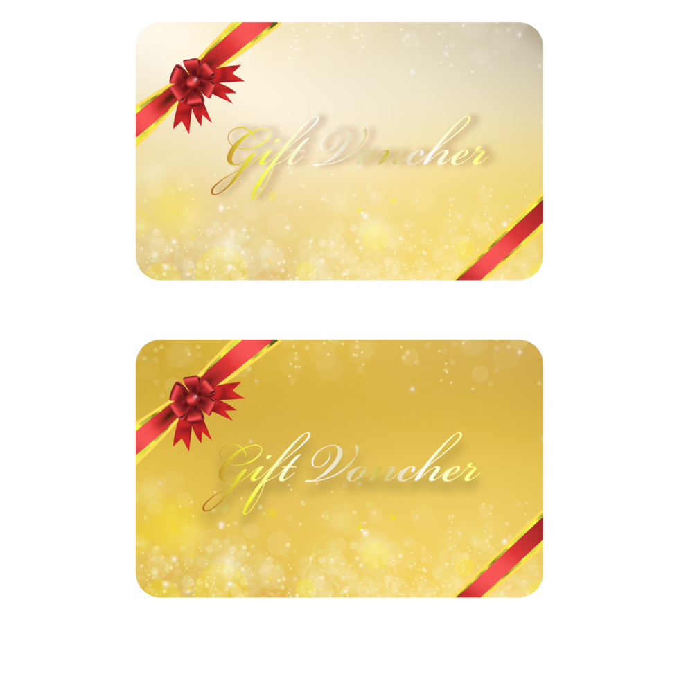 Gift voucher CARD Bokeh Gold Background png