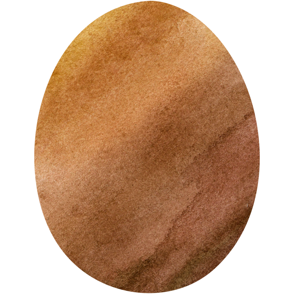 Brown watercolor Easter egg. Oval shape for design. Transparent PNG Clipart