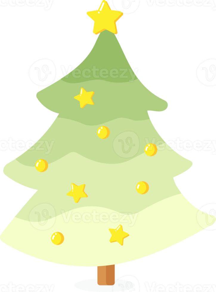 flat style bright Christmas tree c png