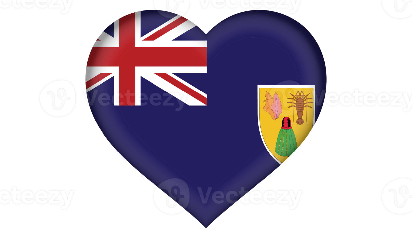 Free Turks And Caicos Islands Flag Icon In The Form Of A Heart