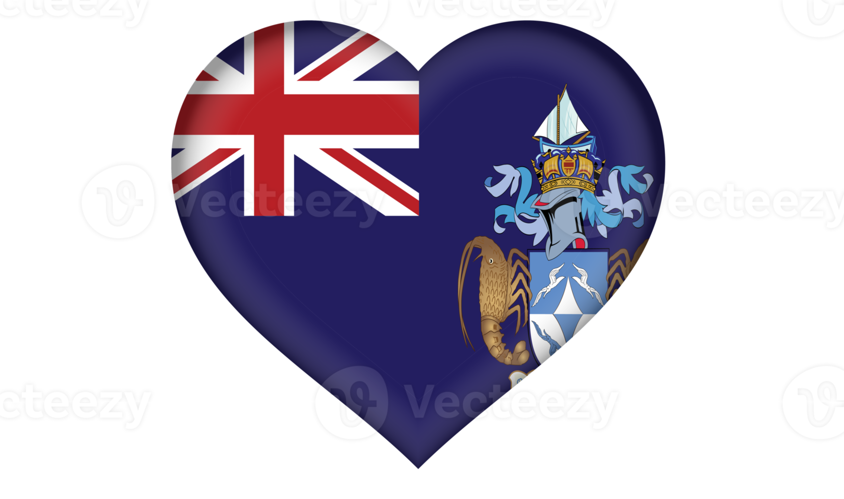 tristan da cunha flag icon in the form of a heart png