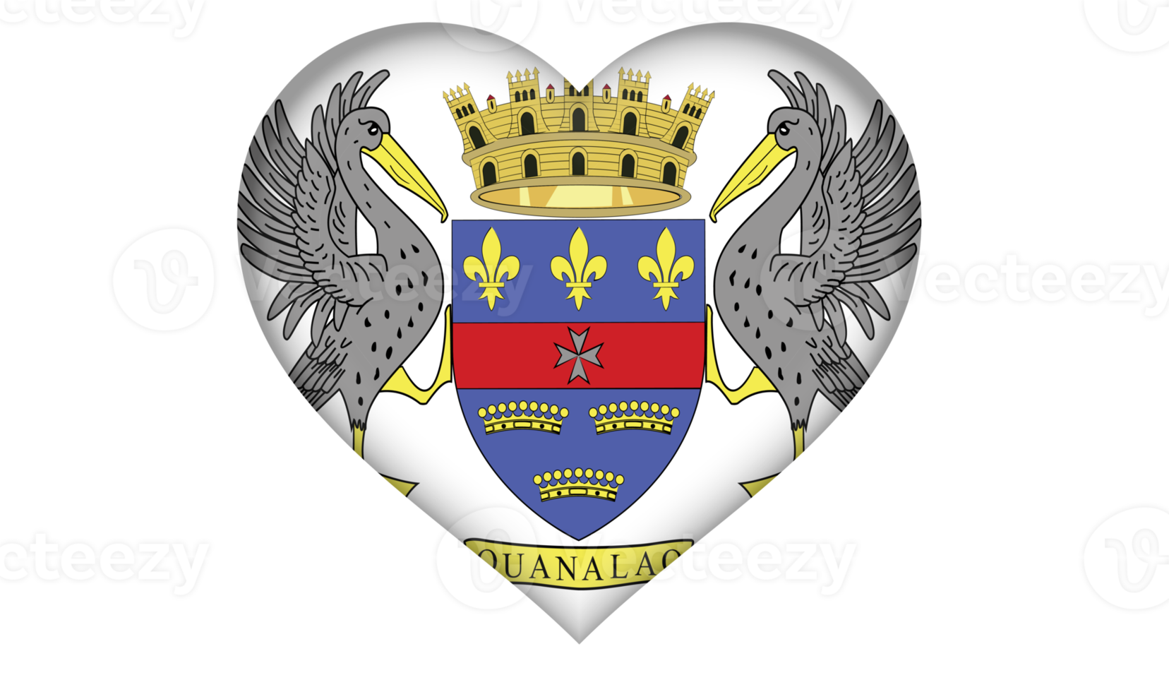 saint barthelemy flag icon in the form of a heart png