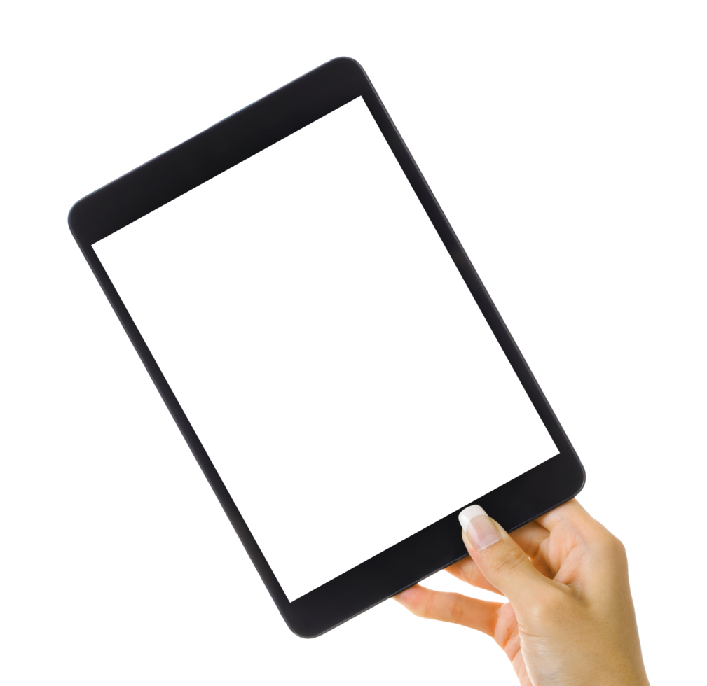 hand holding tablet pc png