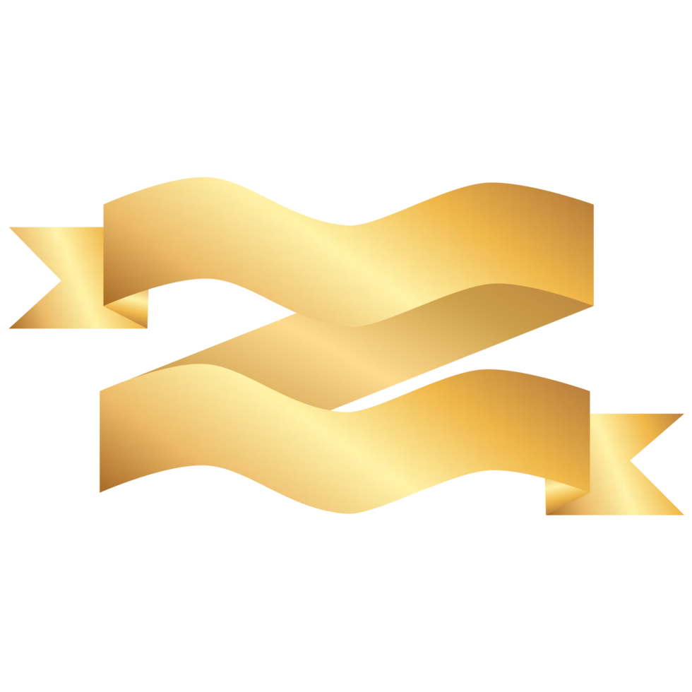 Gold Ribbon Banner 13442051 PNG