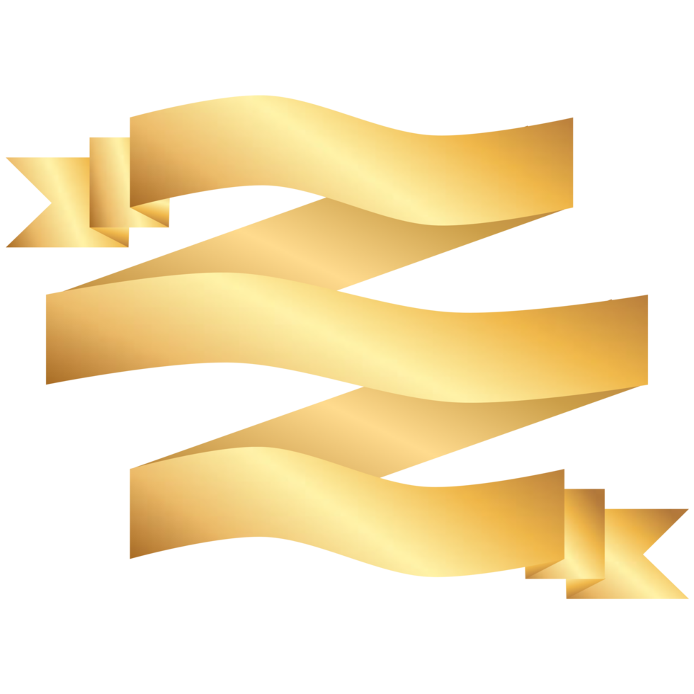 Gold Ribbon Banner 13442054 PNG
