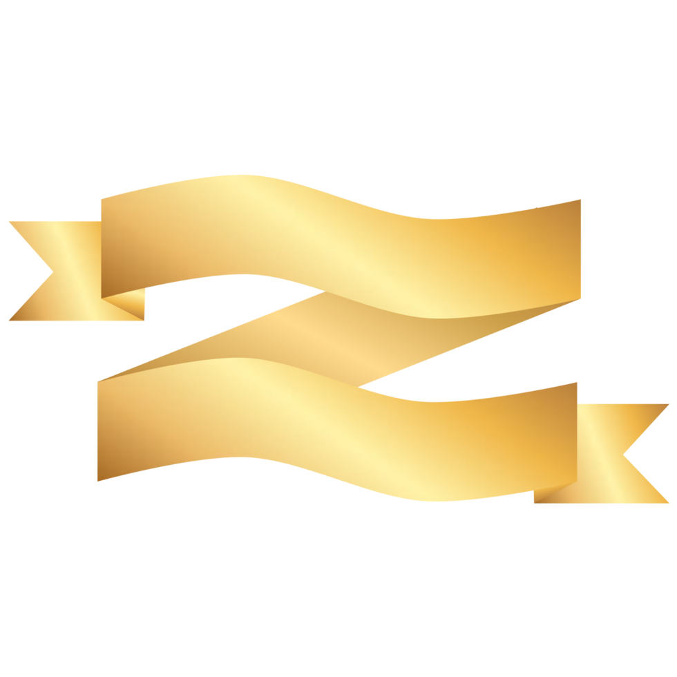 Gold Ribbon Banner 13442067 PNG