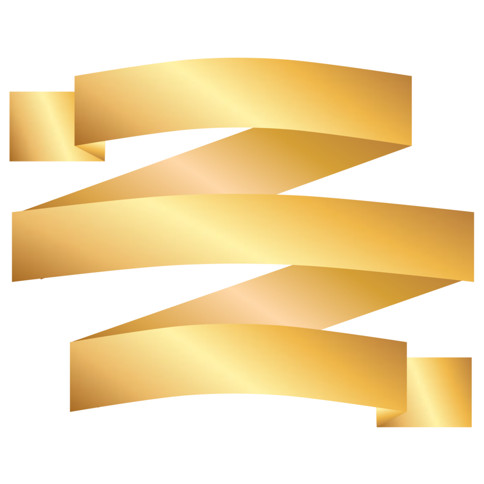 Gold Ribbon Banner 13442071 PNG