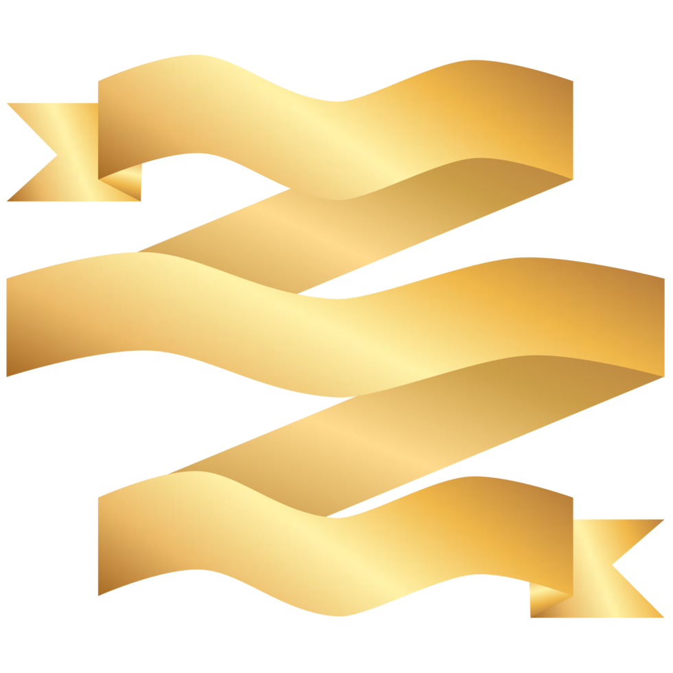 Free Gold Ribbon Banner 13442072 PNG with Transparent Background