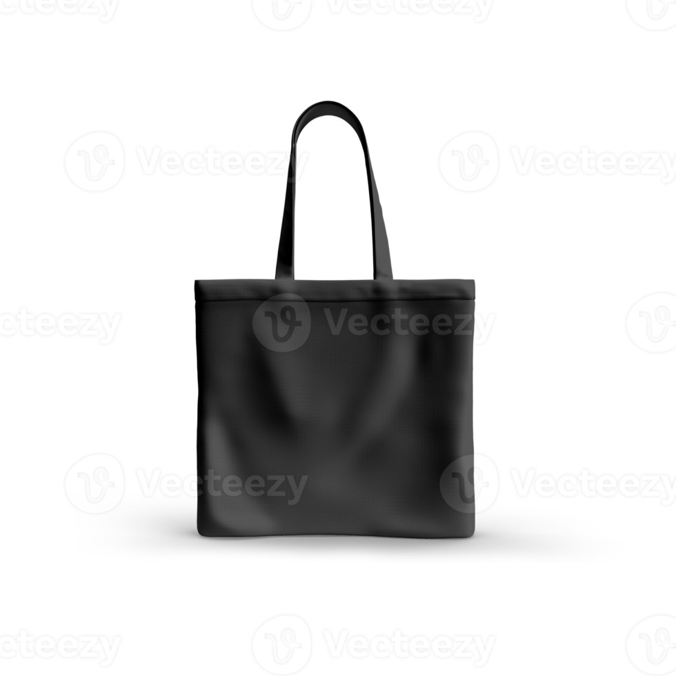 black tote bag mockup realistic with shadow png