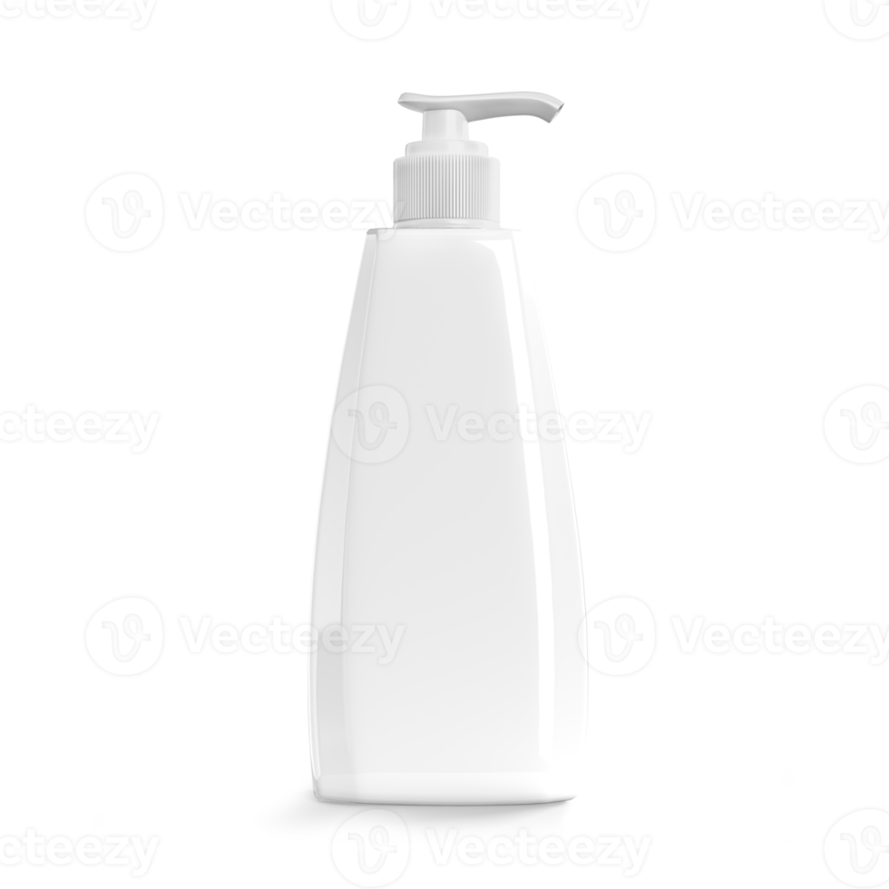 Bottle pump shampoo mockup realistic render isolated png