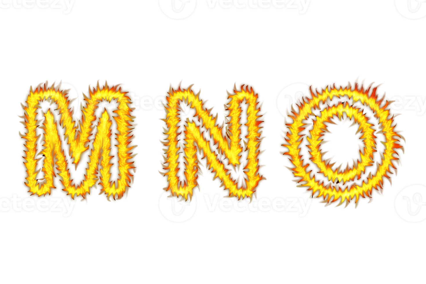 Realistic Fire font text M N O letters of the alphabet, Fire style alphabet text effect PNG