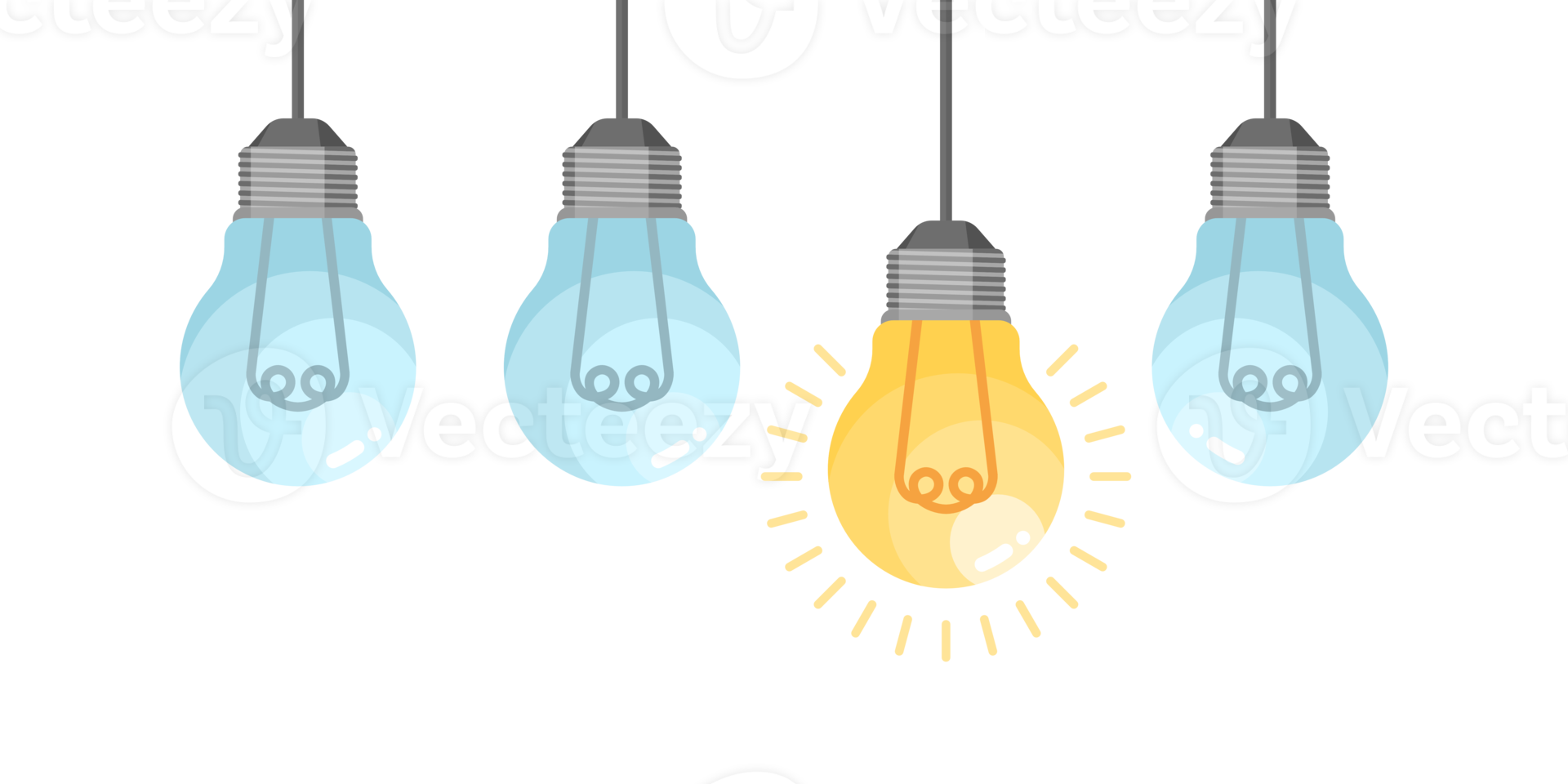 Light bulbs illustration. Creative idea png