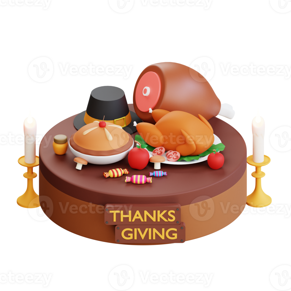 3D Thanksgiving Icon Illustration png