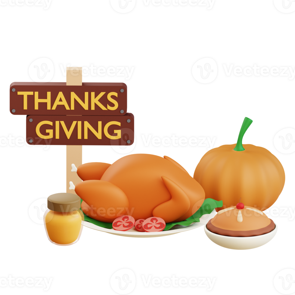 3D Thanksgiving Icon Illustration png