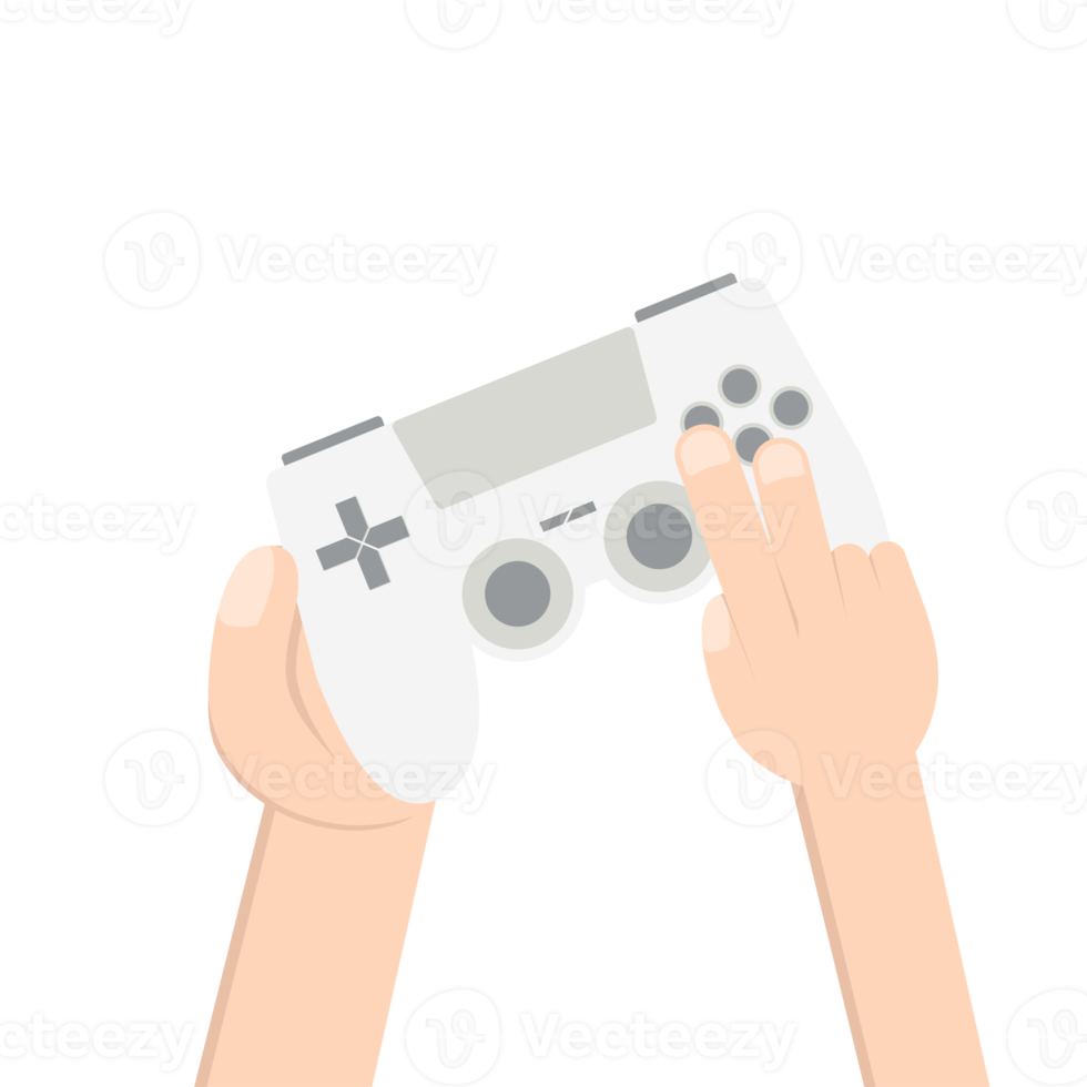 gamer hand holding joystick game controller pad png