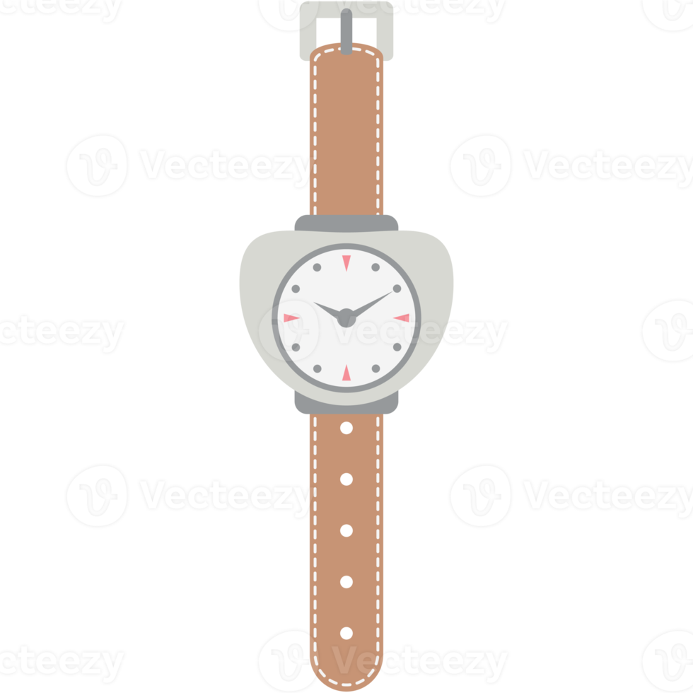 wristwatch analog classic brown leather strap watch png