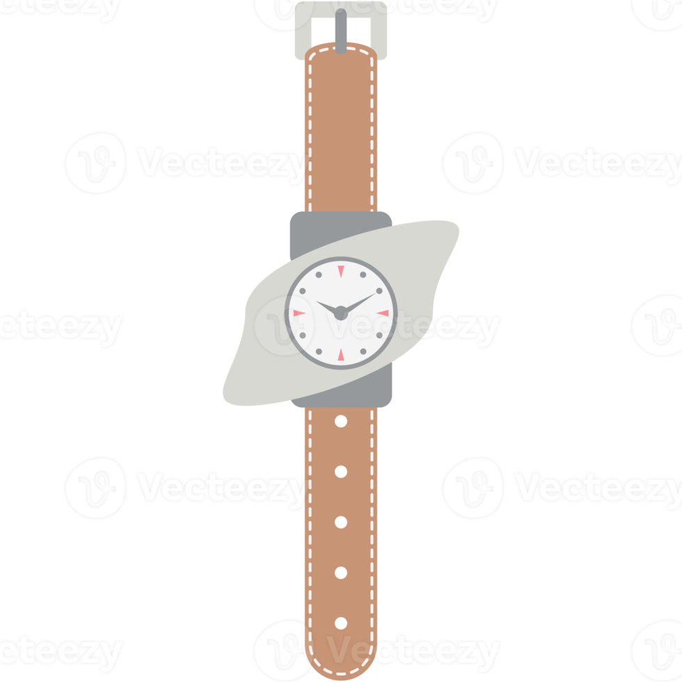 wristwatch analog classic brown leather strap watch png