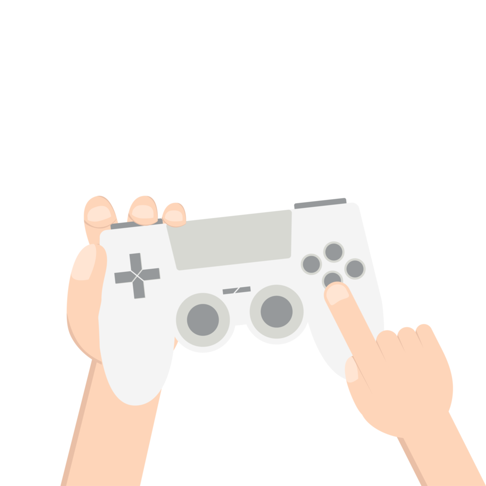 gamer hand holding joystick game controller pad png