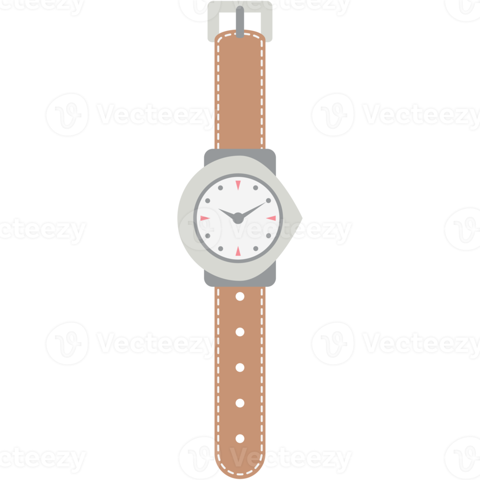 wristwatch analog classic brown leather strap watch png