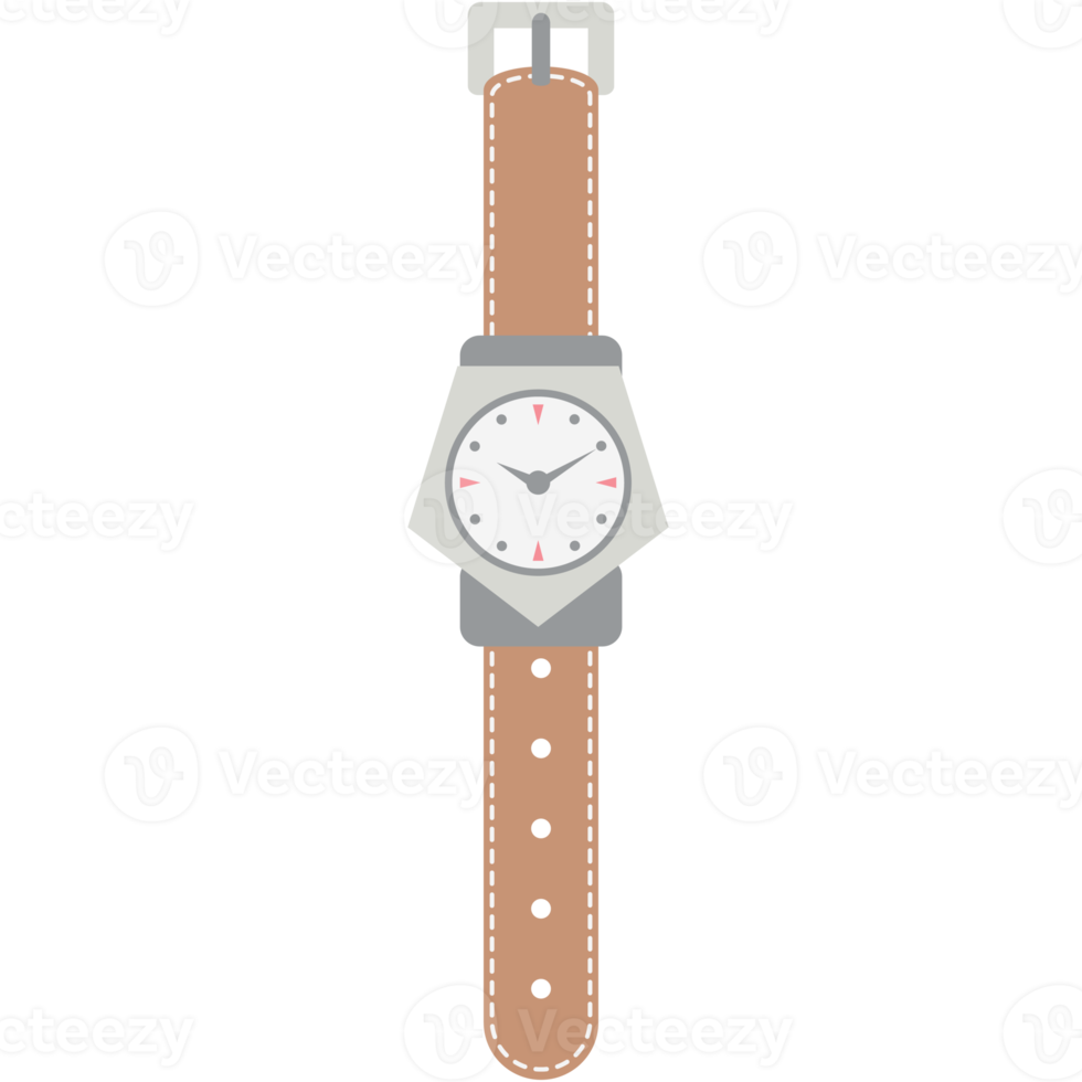 wristwatch analog classic brown leather strap watch png