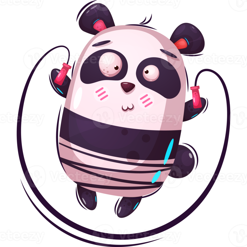 Sport panda cartoon character png