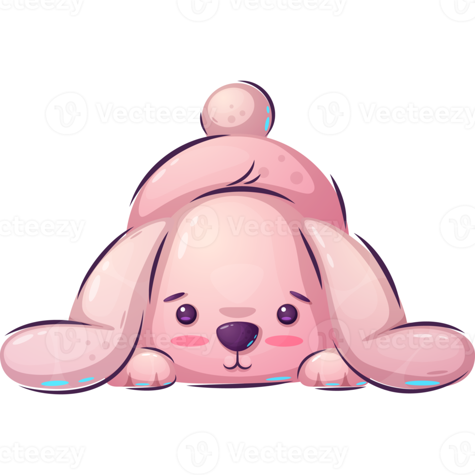 Childish teddy rabbit sleep png