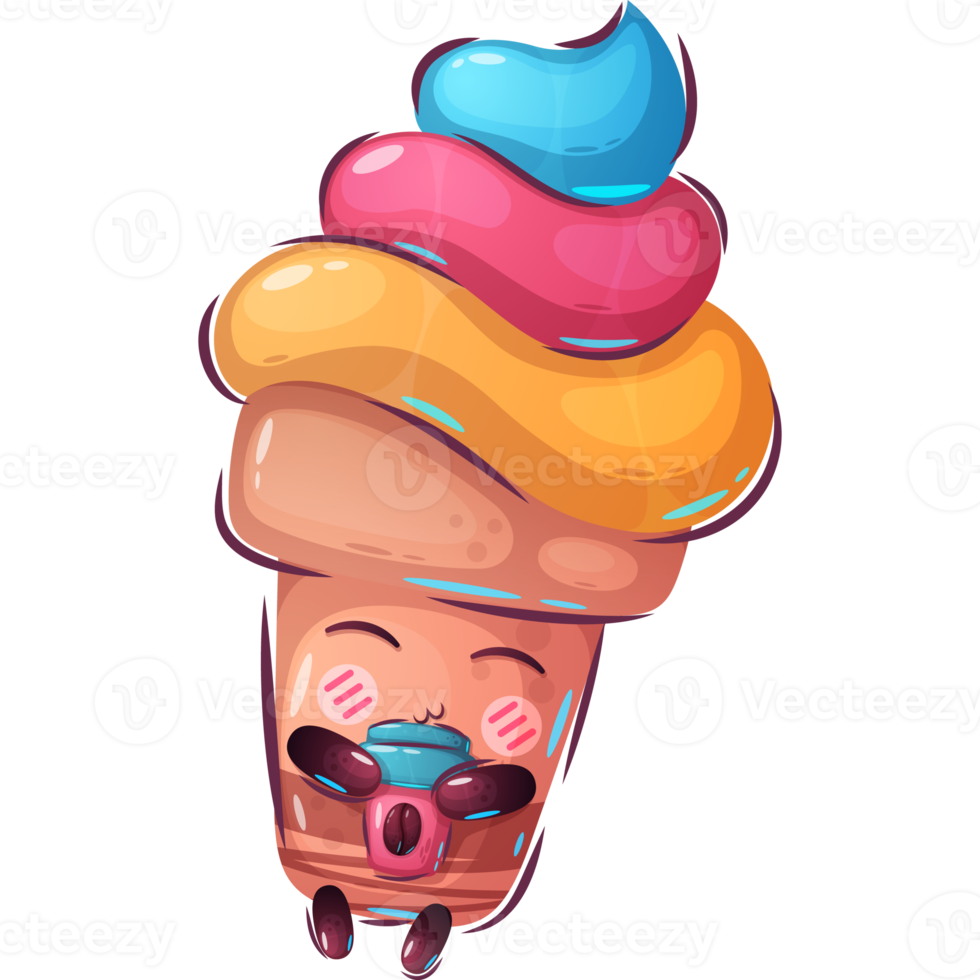 Sweet ice-cream with coffee png