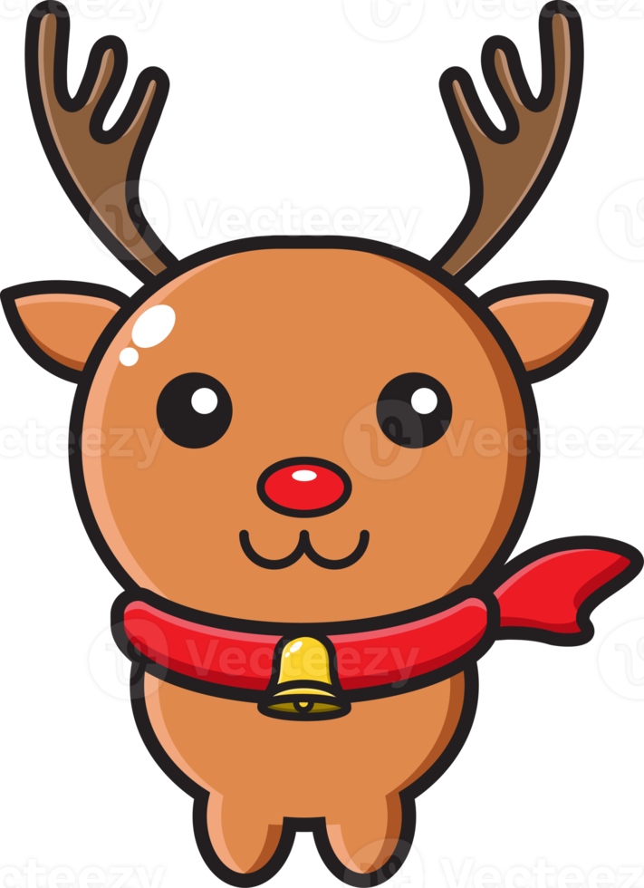 christmas deer ornament cartoon illustration png