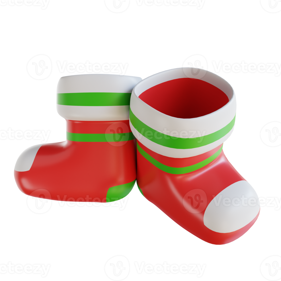 3d illustration Christmas ornament socks png