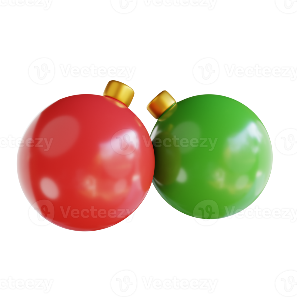 3d illustration Christmas ornament lights png