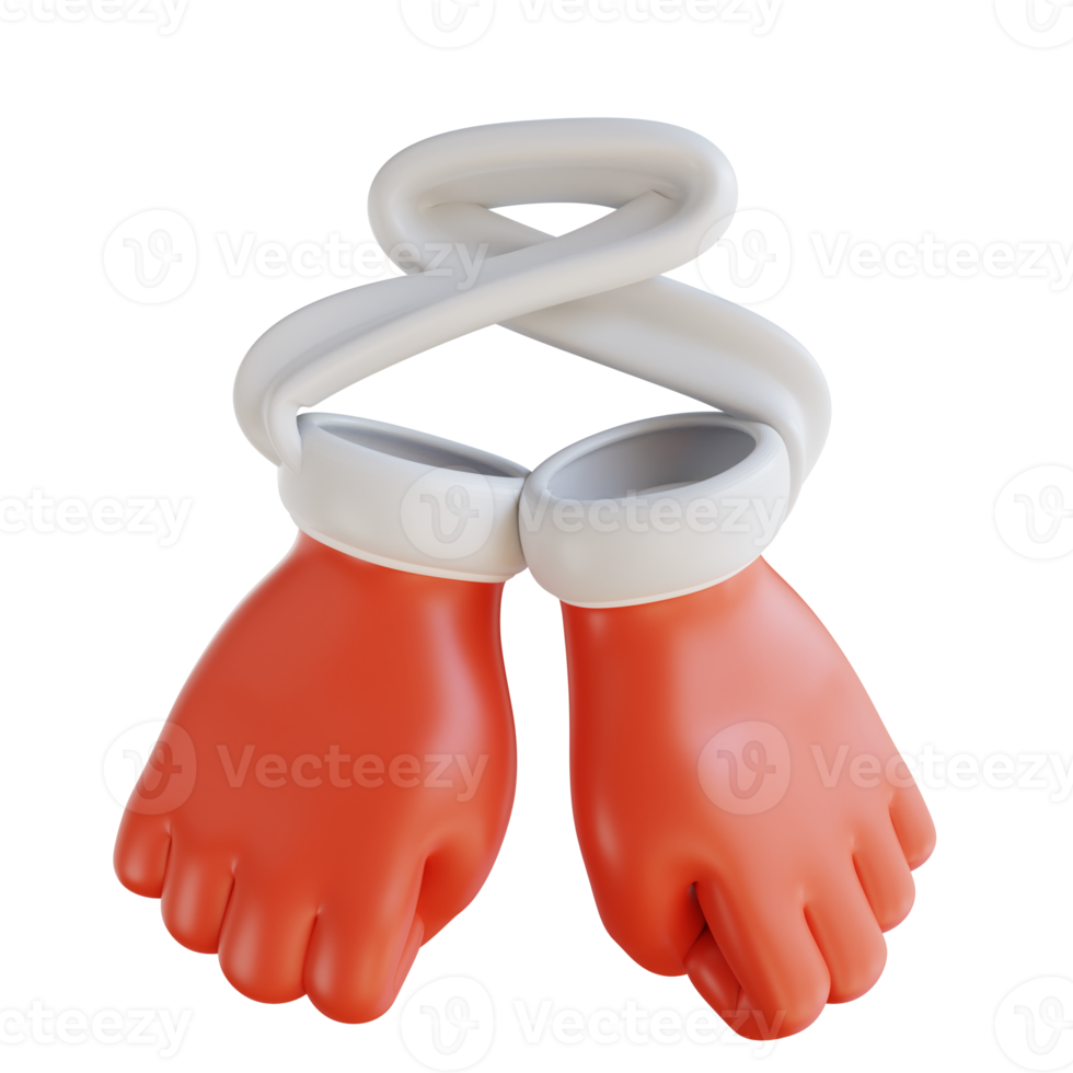 3d illustration Santa Claus gloves ornament png