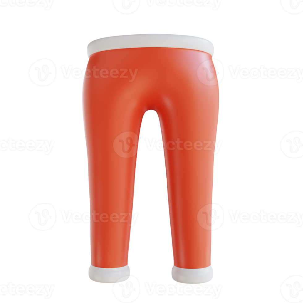 3d illustration Santa Claus pants png