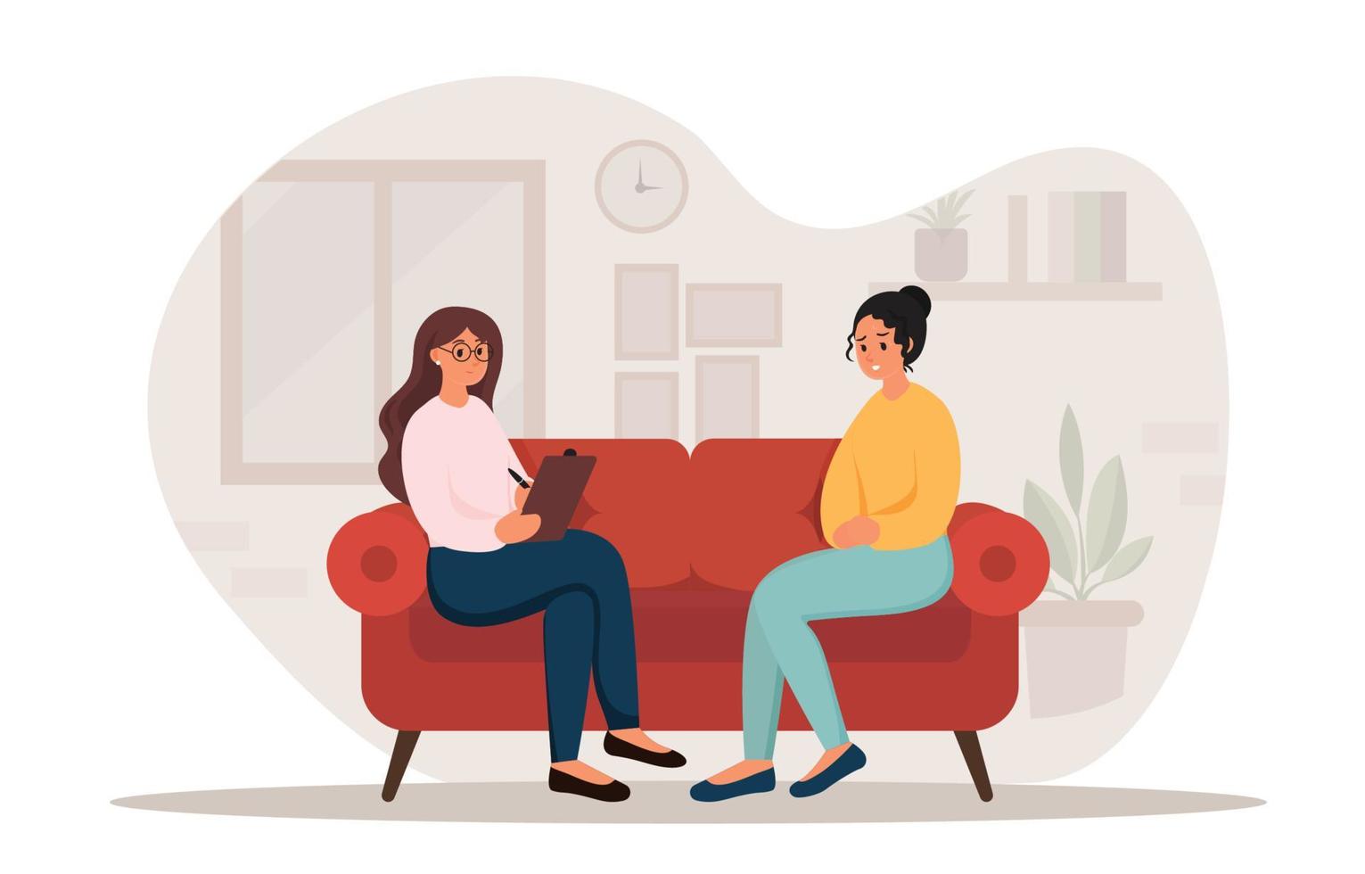 The patient Have a Counseling Sesion with Psycologist vector