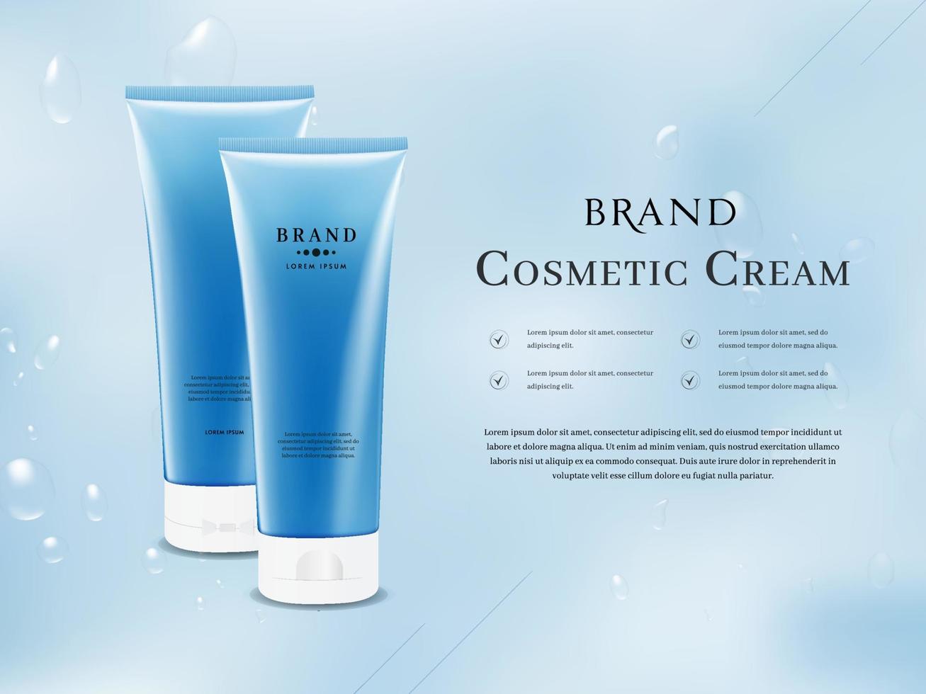 Blue Cosmetic Cream Product for Skin Care vector