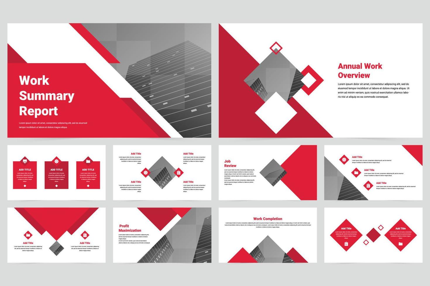 Modern work summary report presentation vector