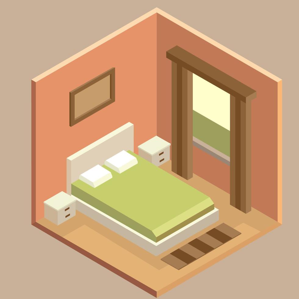 bedroom isometric vector