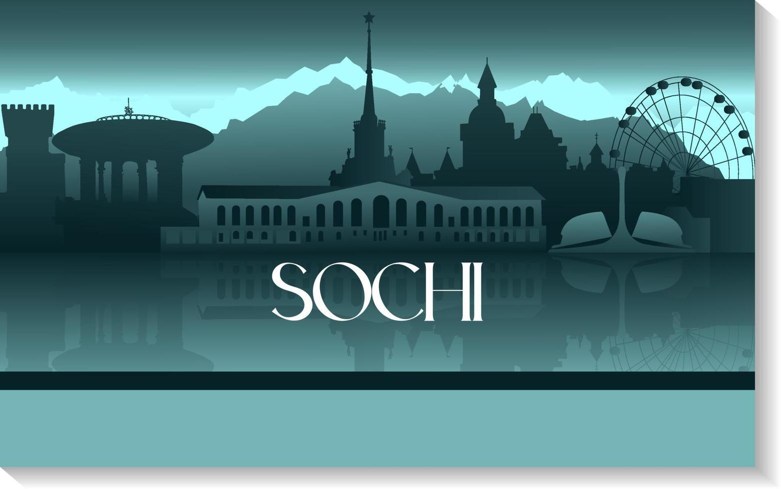 silueta de la ciudad de sochi vector