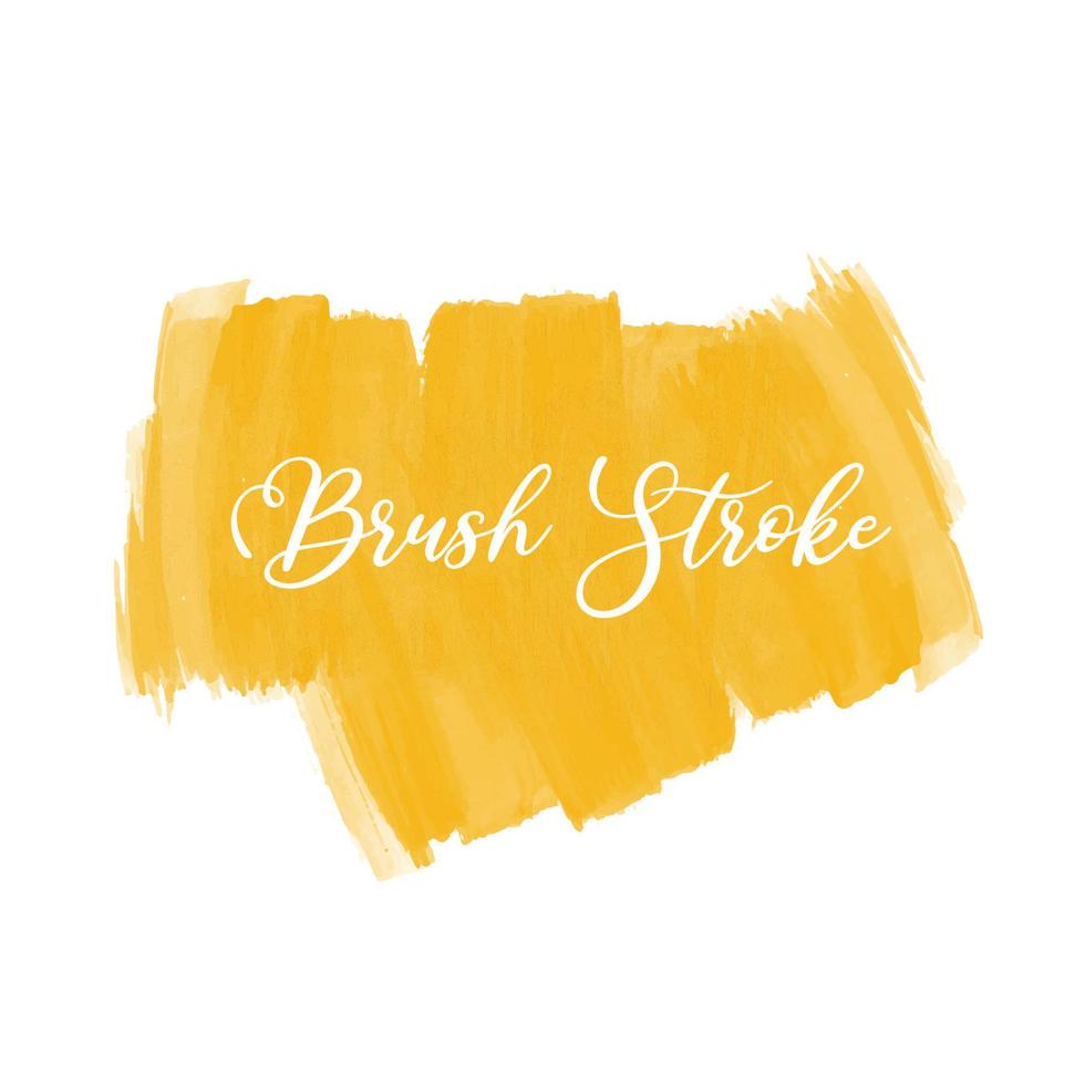 Modern yellow watercolor brush stroke elegant design vector