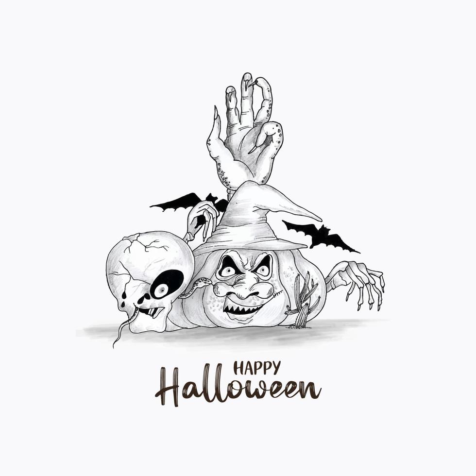 Happy Halloween party festival creepy ghost background design vector