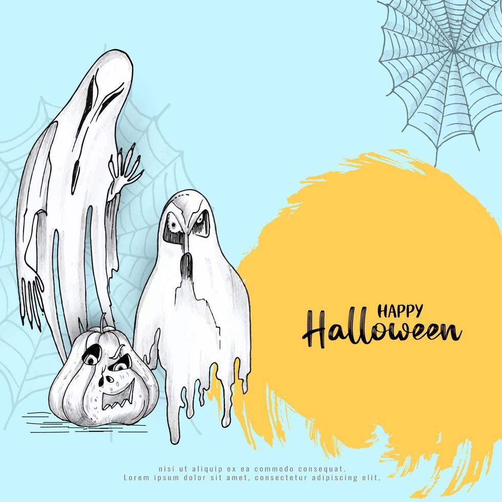 Happy Halloween horror festival scary background design vector