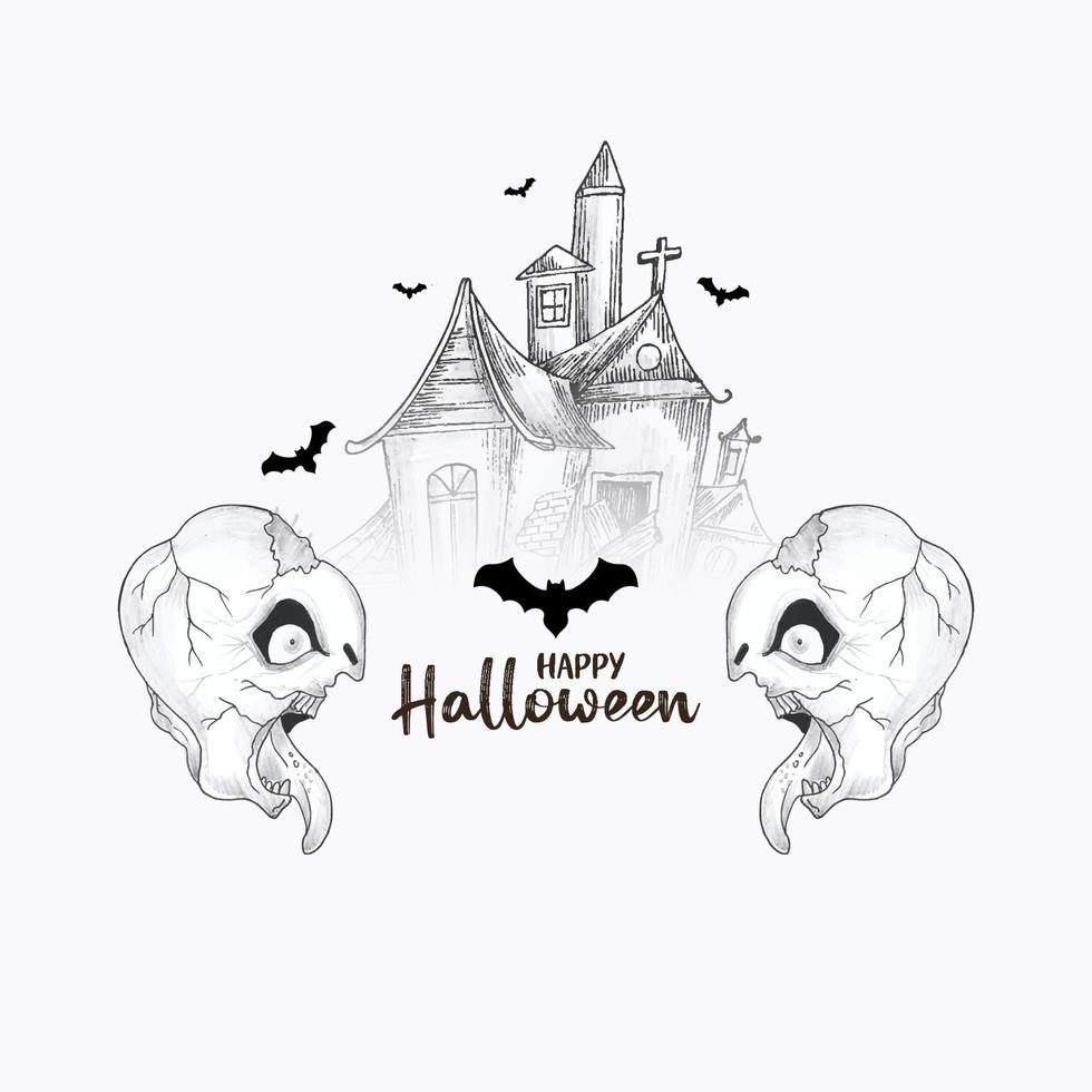 Happy Halloween scary festival haunted background design vector