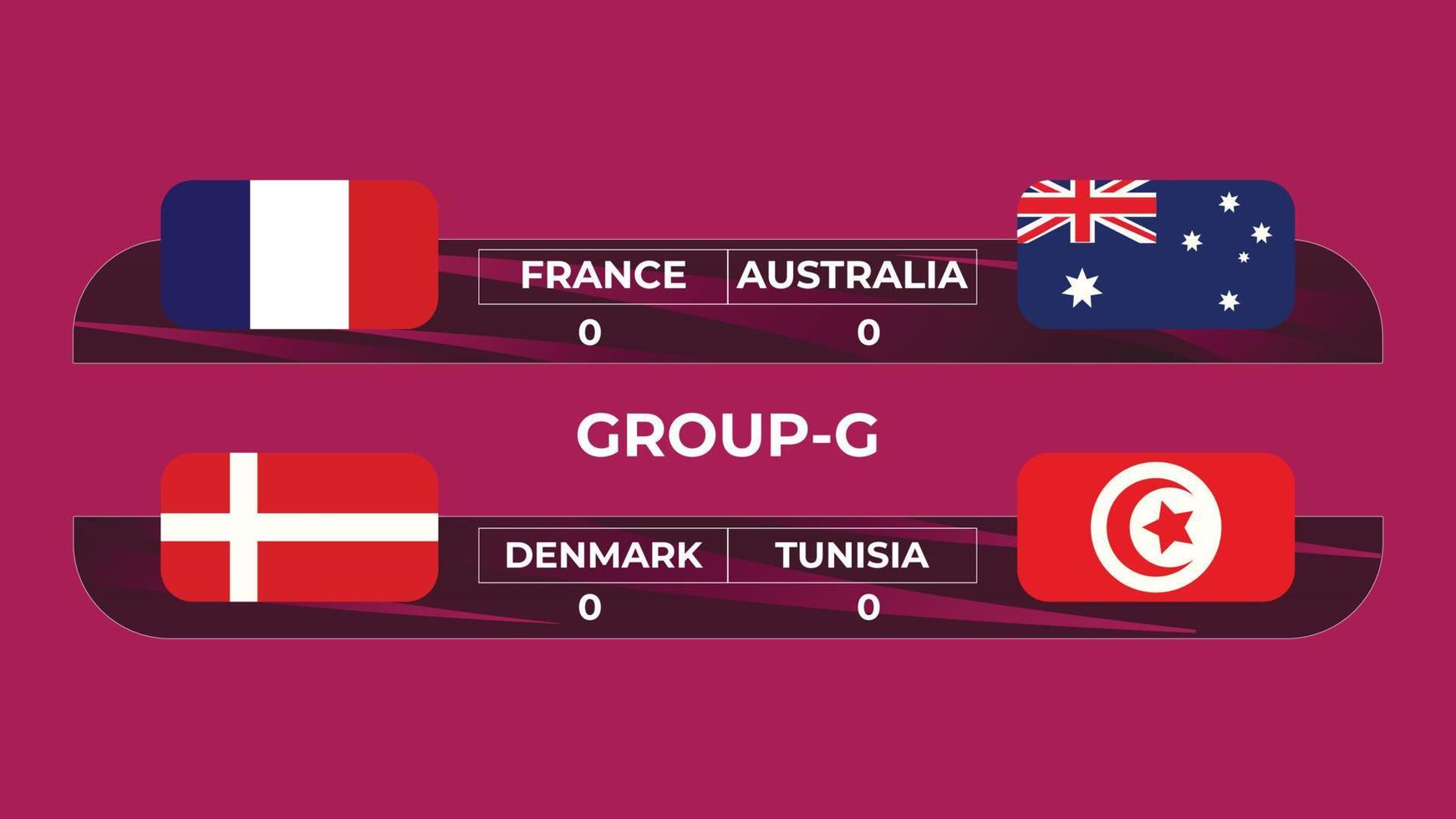football cup Group G Team and tere flag vector