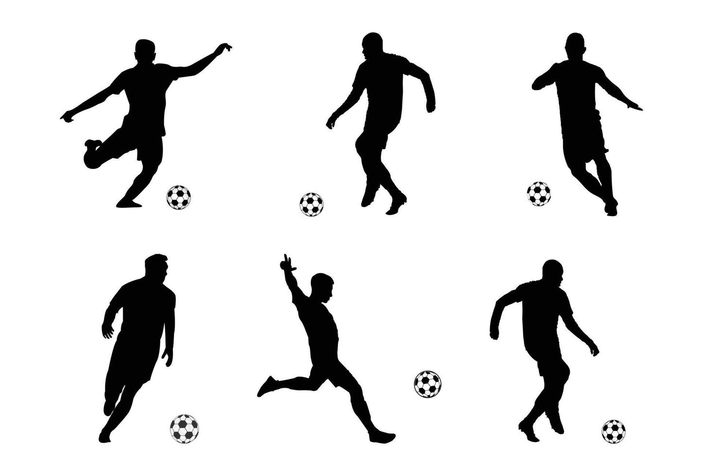 Different football kick vector illustration