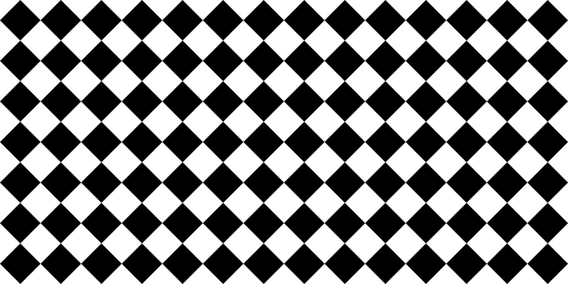 Rows of black and white rhombuses background. Minimalist tiles squares connected together by grid on surface. Simple design for vector decoration