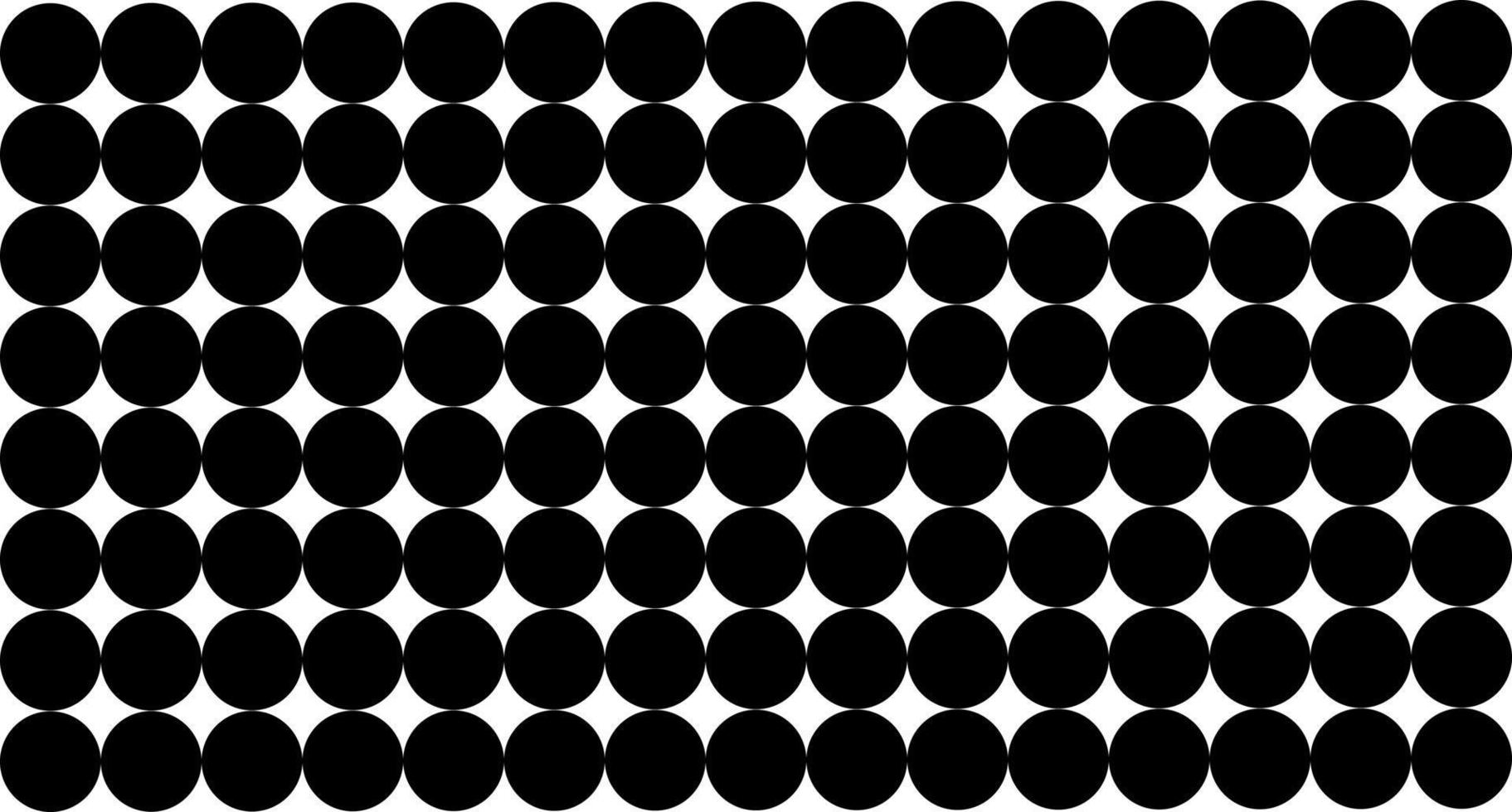 Rows of black circles background. Monochrome spot balls connected together by grid on surface. Simple minimalistic design for vector decoration