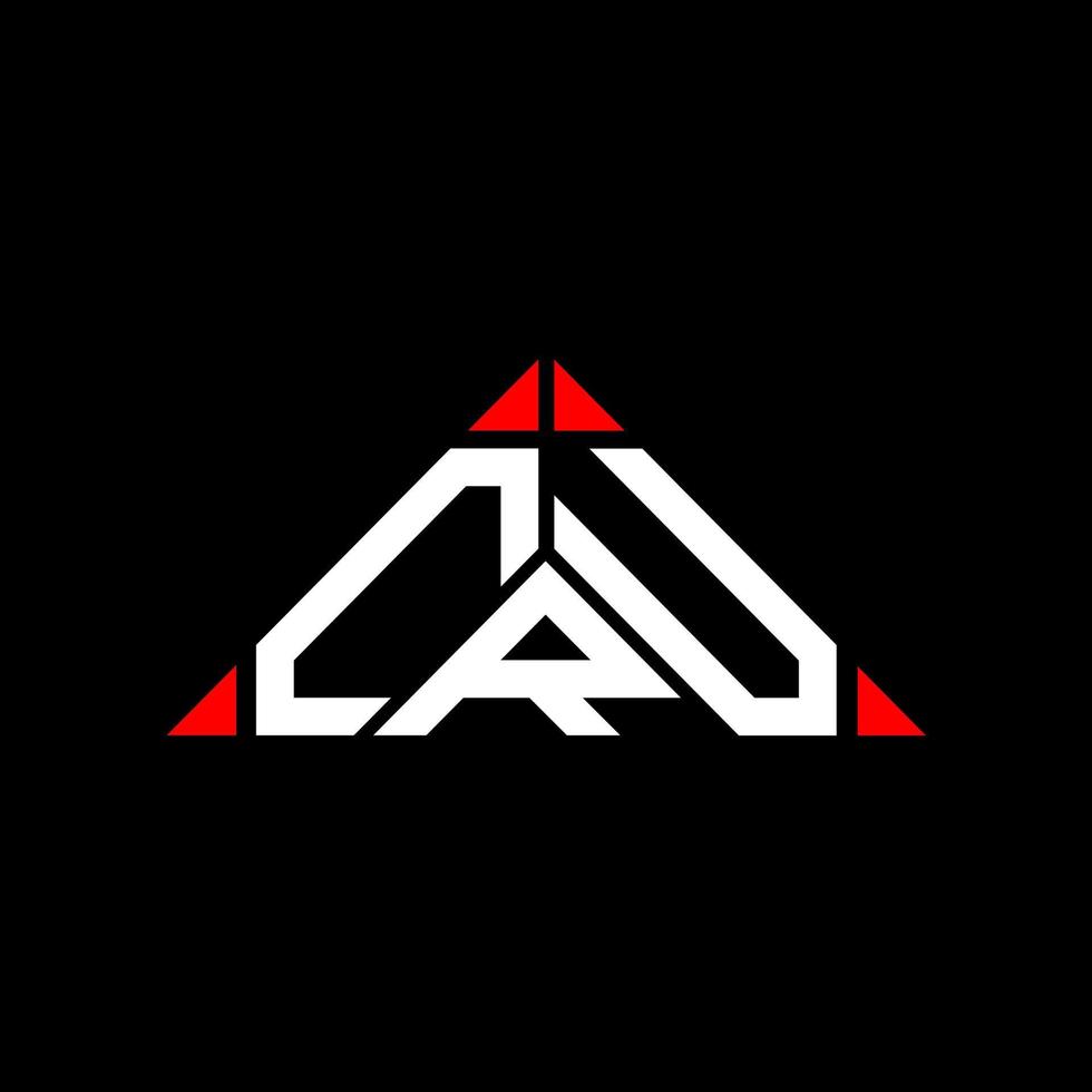 diseño creativo del logotipo de la letra cru con gráfico vectorial, logotipo simple y moderno de cru en forma de triángulo. vector