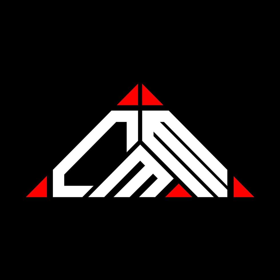 CMM letter logo creative design with vector graphic, CMM simple and modern logo in triangle shape.